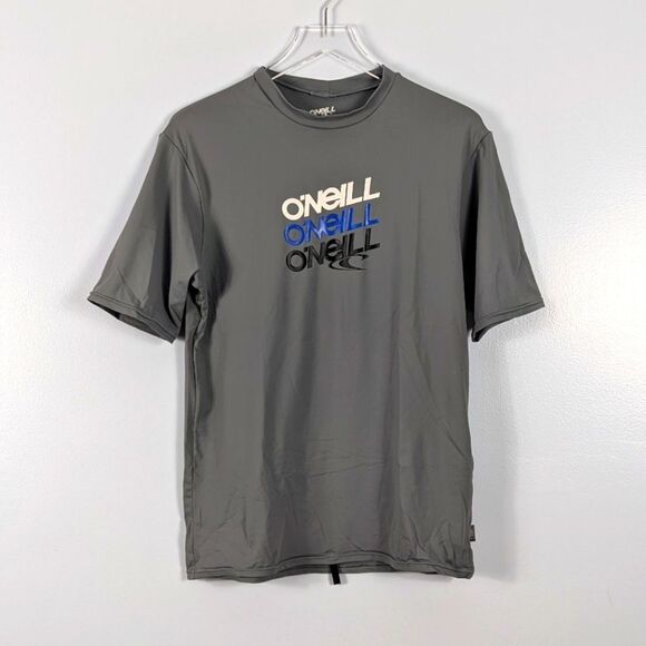 O'Neill Men's Gray Short Sleeve Rash Guard Medium - Picture 1 of 10